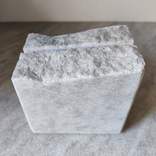 Business card holder made of white Cristallina marble